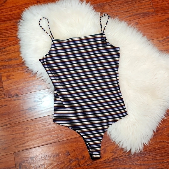iris Tops - Iris Striped Tank Bodysuit